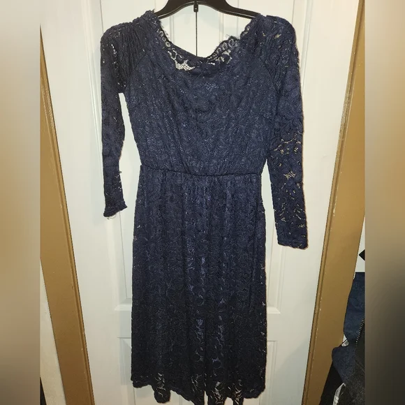 Abby & Mavis | Dresses | Abbymavis Women Vintage Floral Lace Long Sleeve  Off Shoulder A Line Swing Dress | Poshmark